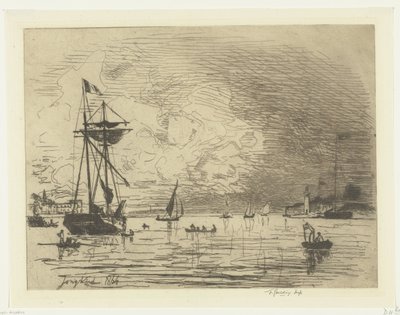 Ausgang des Hafens von Honfleur von Johan Barthold Jongkind
