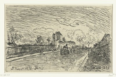 Ausgang des Krankenhauses Cochin (Faubourg Saint-Jacques, Paris) von Johan Barthold Jongkind