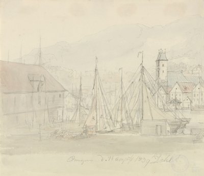 Hafen von Bergen von Johan Christian Dahl