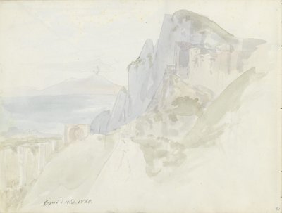 Von der Straße zwischen Capri Stadt und Marina Grande von Johan Christian Dahl