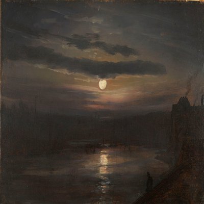 Mondschein über der Elbe von Johan Christian Dahl