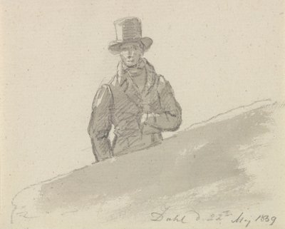 Männliche Figur mit Hut von Johan Christian Dahl