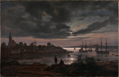 Larvik im Mondschein von Johan Christian Dahl
