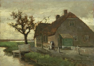 Bauernhaus an einem Kanal von Johan Hendrik Weissenbruch