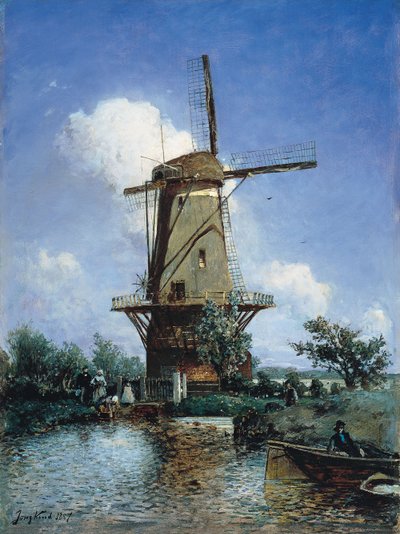 Windmühle bei Delft von Johan Jongkind