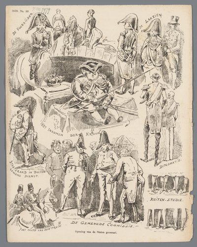 Karikatur zur Eröffnung der Generalstaaten, 1870 von Johan Michaël Schmidt Crans