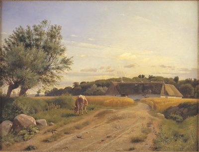 Ein Gehöft bei Lodskov nahe dem Gutshof Vognserup, Seeland von Johan Thomas Lundbye