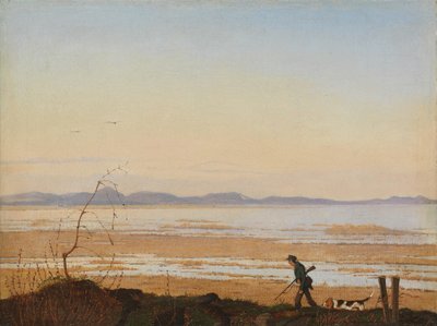 Ein Abend am See Arresø, ca. 1837 von Johan Thomas Lundbye