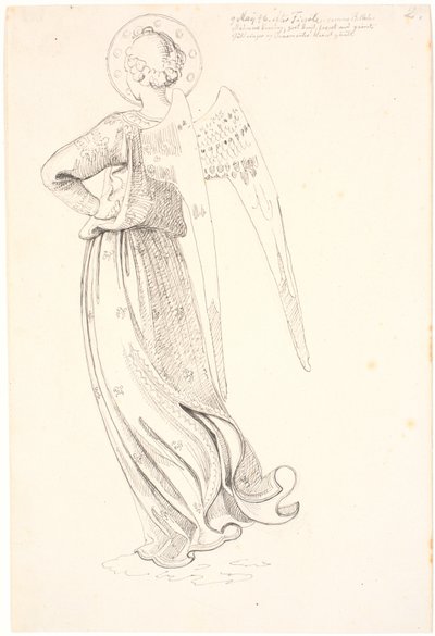 Engel von hinten gesehen - nach Fra Angelico von Johan Thomas Lundbye