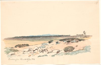 Landschaft von Hornbæk mit der Plantage und Kullen im Hintergrund von Johan Thomas Lundbye