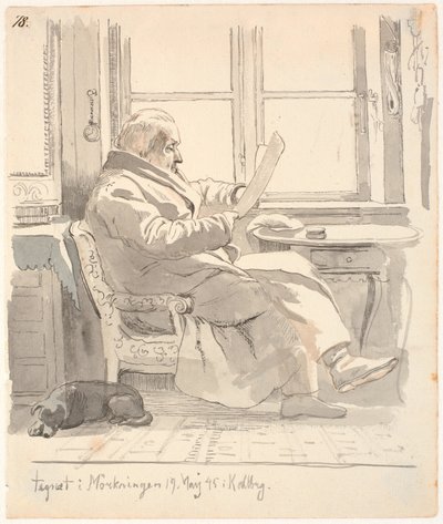 Porträt von J. Th. Lundbyes Großvater, Justizrat und Zollverwalter E. Bonnevie von Johan Thomas Lundbye