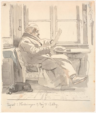 Porträt von J. Th. Lundbyes Großvater, Justizrat und Zollverwalter E. Bonnevie von Johan Thomas Lundbye
