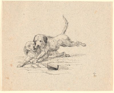 Der Kampf. Illustration zu Kaalunds "Fabeln für Kinder". Siehe Kommentar aus dem Arkatalog. von Johan Thomas Lundbye
