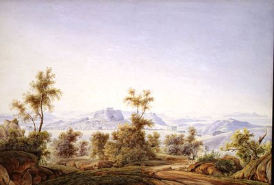 Ansicht von Athen mit dem Parthenon in der Ferne von Johan Wolfensberger