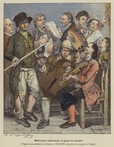 Reisende Musiker und einfache Leute von Johann (after) Zoffany