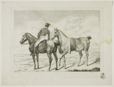 Reitschule und Pferde von Johann Adolph Darnstedt