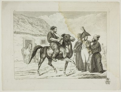 Reitschule und Pferde von Johann Adolph Darnstedt