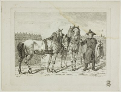 Reitschule und Pferde von Johann Adolph Darnstedt
