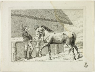 Reitschule und Pferde von Johann Adolph Darnstedt