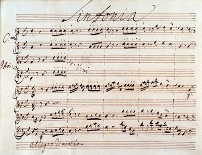 Erste Seite der Partitur von Adriano in Siria von J A Hasse (1752) von Johann Adolph Hasse