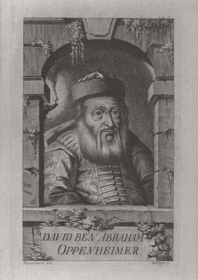 Porträt von David Oppenheim 1664-1736, Oberrabbiner von Prag, 1773 von Johann Balzer