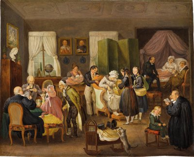 Besuch im Haus des protestantischen Pastors zur Taufe, 1828 von Johann Baptist Pflug