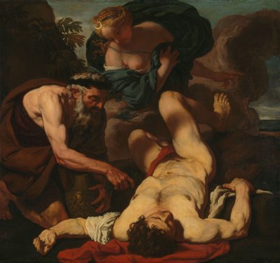 Selene und Endymion (früher betitelt als Der Tod des Orion) von Johann Carl Loth (attributed to)