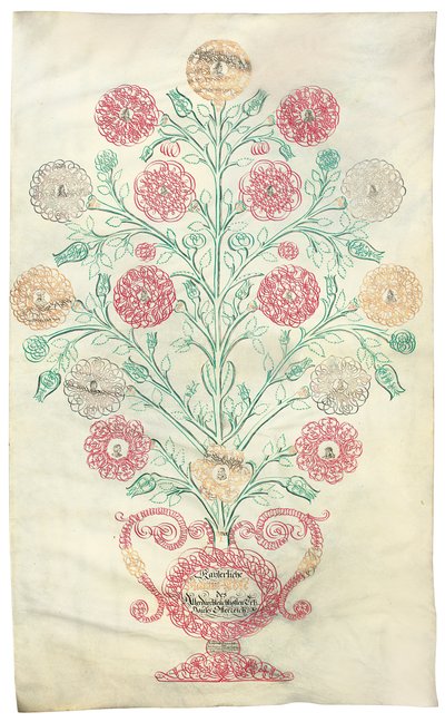 "Die Rose", ein Stammbaum, präsentiert an Kaiser Karl VI., 1731 von Johann Carl Paricius