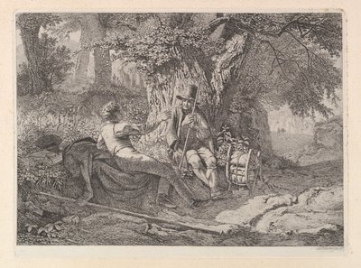 Der Künstler, ruht mit seinem Führer von Johann Christian Erhard