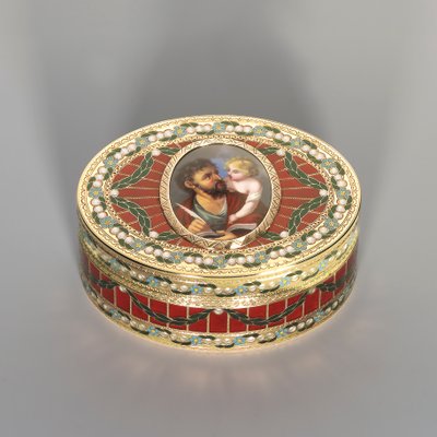 Schnupftabakdose, Dresden, ca. 1775-80, die Miniatur Genf, ca. 1800 von Johann Christian Neuber