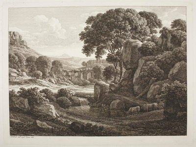 Italienische Landschaft mit Ruinen von Johann Christian Reinhart