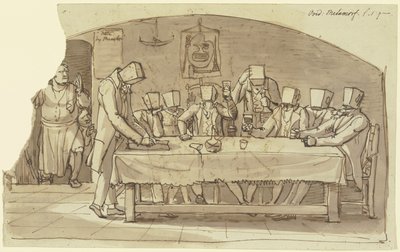 Künstlerstreich in einer Osteria in Rom von Johann Christian Reinhart