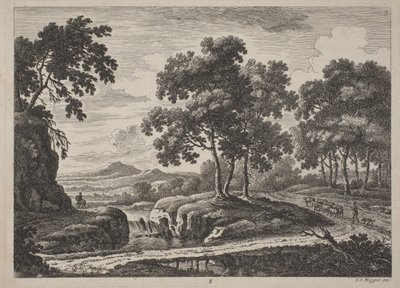 Panoramische Flusslandschaften mit Reisenden, 1734 von Johann Christoph Dietzsch