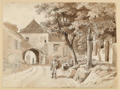 Die alte Säule in Oberdöbling neben dem Westerhauserschen Haus von Johann Christoph Erhard