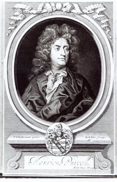 Porträt von Henry Purcell (1659-95), englischer Komponist, graviert von R. White, 1695 von Johann Closterman