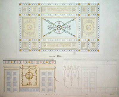 Dekorative Entwürfe für das Innere des Beberbeck-Palastes, von Israel Schwalm von Johann Conrad (after) Bromeis