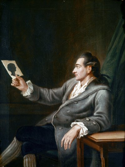 Porträt von Goethe, eine Silhouette betrachtend von Johann Ehrenfried Schumann