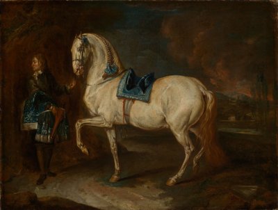 Stallmeister mit Schimmel von Johann Elias Ridinger