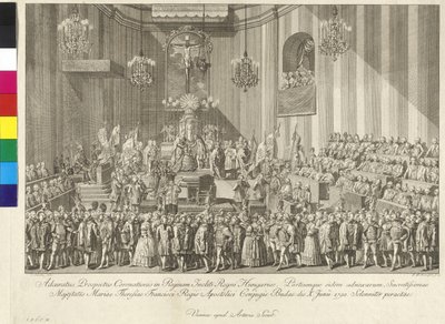 Krönung der Kaiserin Maria Theresia zur Königin von Ungarn am 10. Juni 1792 in Budapest von Johann Ernst Mansfeld