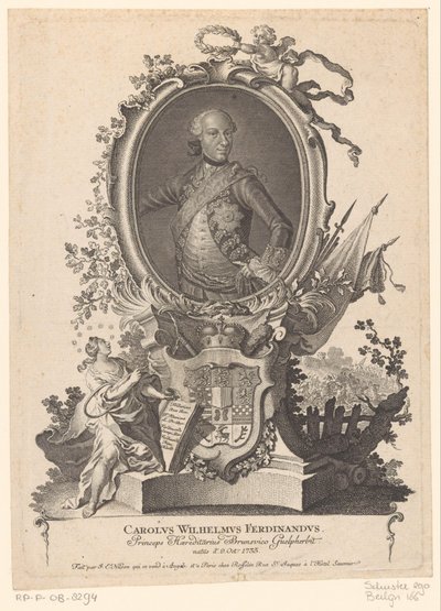 Porträt von Karl Wilhelm Ferdinand von Braunschweig-Wolfenbüttel von Johann Esaias Nilson