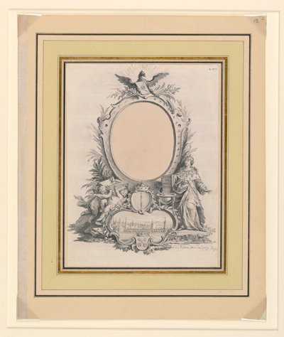Entwurf für den Rahmen des Porträts von Friedrich V., König von Dänemark von Johann Esais Nilson