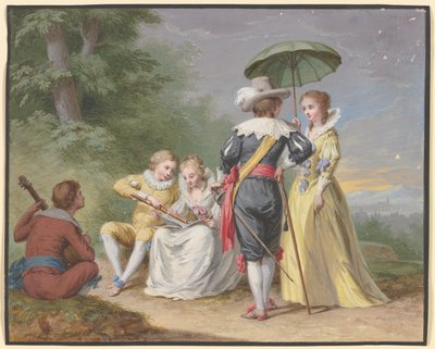 Musizierende Gesellschaft am Waldrand von Johann Friedrich August Tischbein
