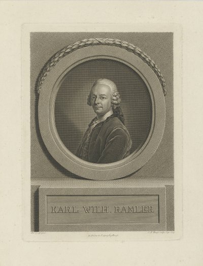 Porträt von Karl Wilhelm Ramler 1725-1798, 1774 von Johann Friedrich Bause