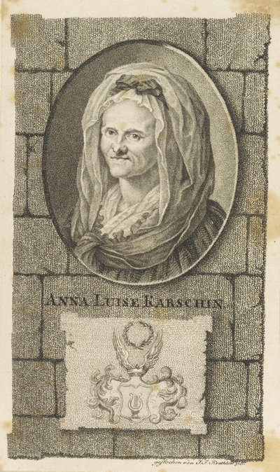 Porträt von Anna Louisa Karsch 1722-1791, 1796 von Johann Friedrich Krethlow