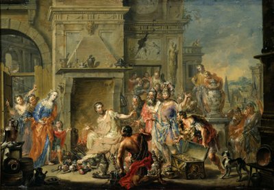 Manius Curius Dentatus lehnt die Bestechung der Samniten ab von Johann Georg Platzer