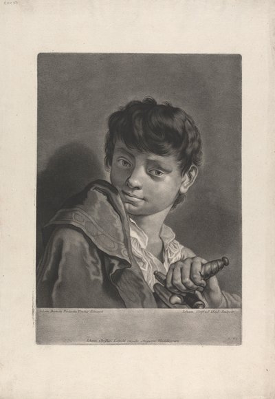 Porträt eines Jungen mit einem Schwert von Johann Gottfried Haid