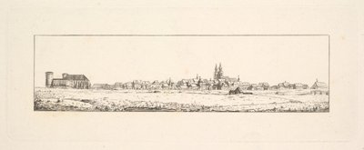 Ansicht einer alten Stadt mit einer Kirche und hohen Giebelhäusern von Johann Gottfried Schadow