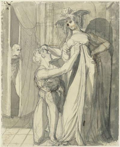 Siegfried und Kriemhild von Hagen überrascht von Johann Heinrich Füssli