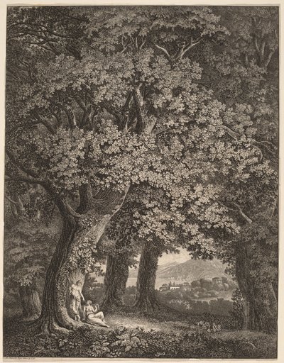 Italienische Landschaft mit einem Paar Hirten von Johann Heinrich Meyer