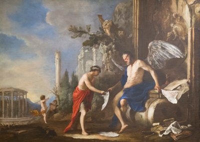 Allegorie der Zeit, Chronos und Eros von Johann Heinrich Schonfeldt